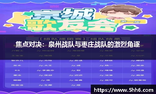 焦点对决：泉州战队与枣庄战队的激烈角逐